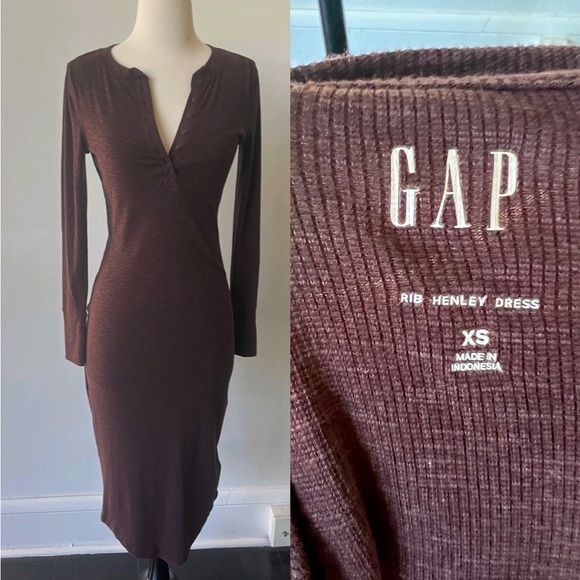 GAP Dresses Gap Henley T Shirt Bodycon Midi Dress Poshmark